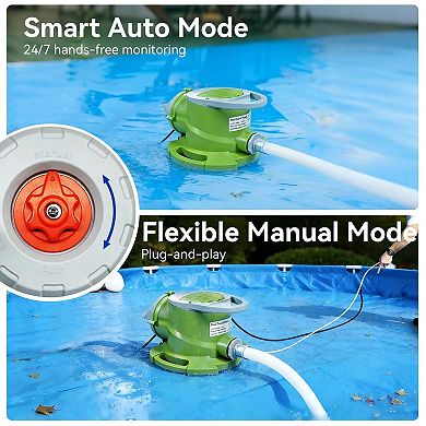 1 Piece 1 by 4 HP Automatic Submersible Pool Cover Pump 1800 GPH 25FT Cord Check Valve