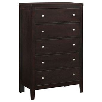 5-Drawer Dresser,Brushed Silver Handles,Versatile Storage Cabinet for Bedroom Living Room Home