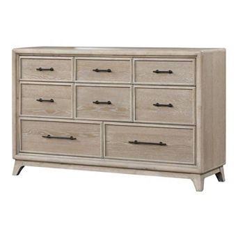 8 Drawer Dresser, Solid Rubberwood Dovetail Drawer Cabinet with Ball-Bearing Glides,for Bedroom Home