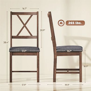 X-Back Upholstered Dining Chairs, Set of 2 or Set of 4