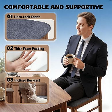 Curved Back Upholstered Dining Chairs, Set of 2 or Set of 4