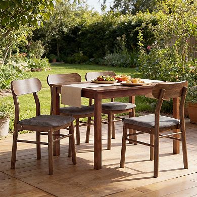 Curved Back Upholstered Dining Chairs, Set of 2 or Set of 4