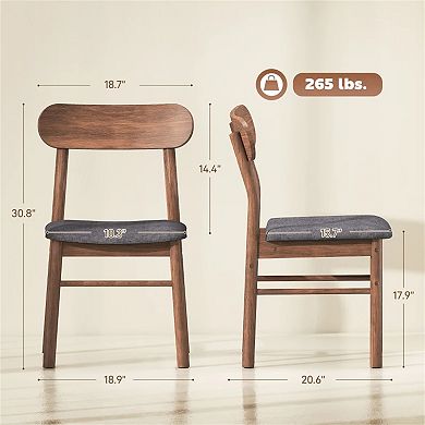 Curved Back Upholstered Dining Chairs, Set of 2 or Set of 4