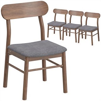 Curved Back Upholstered Dining Chairs, Set of 2 or Set of 4