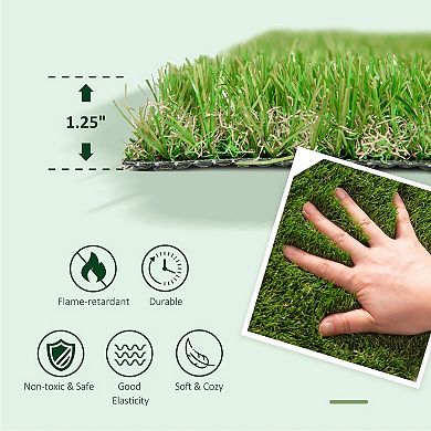 YIORTWO 10 x 3 FT Artificial Turf Grass Rug with Drainage Holes UV Resistant Lawn