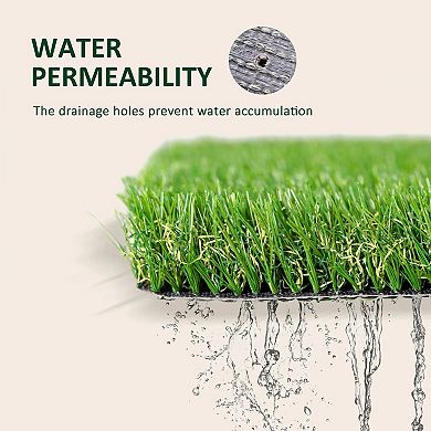 YIORTWO 10 x 3 FT Artificial Turf Grass Rug with Drainage Holes UV Resistant Lawn