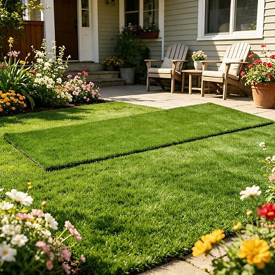 YIORTWO 10 x 3 FT Artificial Turf Grass Rug with Drainage Holes UV Resistant Lawn