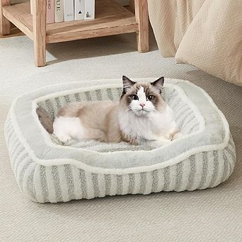 Plush Washable Pet Bed with Pillow and Non-Slip Base