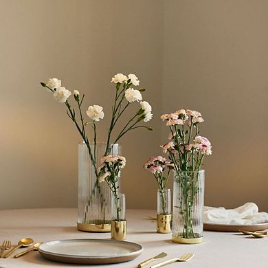 Fluted Glass Vase Planter Tall