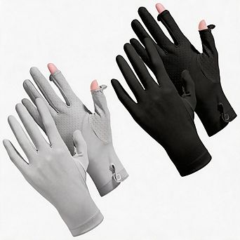 2 Pairs Women UV Protection Touchscreen Gloves Driving Outdoor Wear