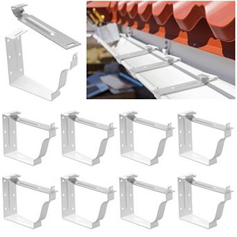 10 Pack 5 Inch Aluminum Gutter Hangers Hidden White Brackets for K Style Gutter Repair