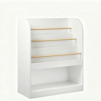 Kids Bookshelf with Open Storage,Front-Facing Wooden Book Display Shelf for Toddlers Bedroom Nursery