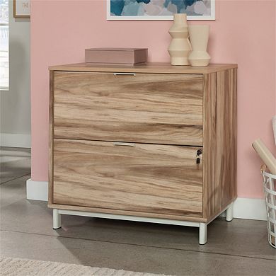 Lateral File Cabinet - Acacia, 2 Locking Drawers, Melamine Surface, Office Storage, Minimal Assembly