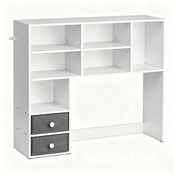 Desktop Bookshelf-3 tier Desktop Storage Organizer, 37" x 10" x 31.1" Office Rack Wood Display Shelf