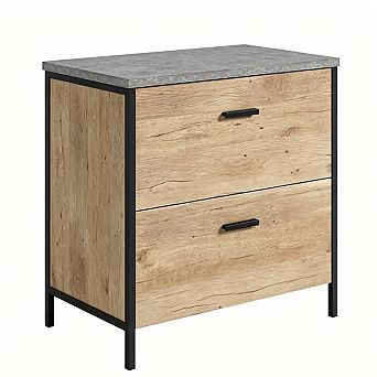 Lateral File Cabinet - Large Drawers, Industrial Style, 2 Drawers, Letter & Legal Size, 30.59"Tall