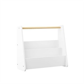 Kids Bookshelf with Wooden Handle,2 tier Front-Facing Toddler Bookcase Portable 's Storage Organizer