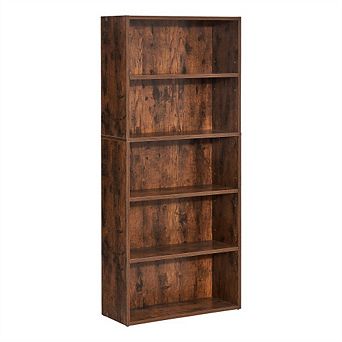 Bookshelf for Home Office,5 tier Narrow Tall Bookcase, 53" Open Storage with Height-Adjustable Shelf