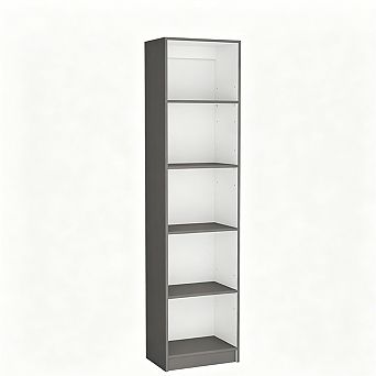 Bookshelf for Living Room Bedroom - Compact 5 tier Slim Bookcase, 71.2" Tall Open Storage Organizer