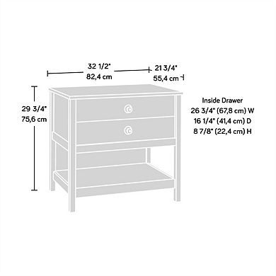 Lateral File Cabinet,2-Drawer Storage with Open Shelf, Full Extension Slides, Letter File Compatible