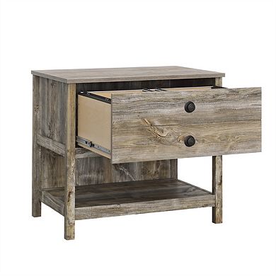 Lateral File Cabinet,2-Drawer Storage with Open Shelf, Full Extension Slides, Letter File Compatible