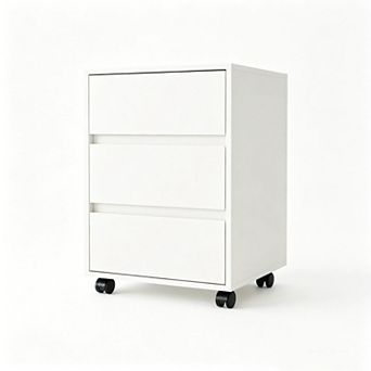 25.98"H Three Drawers Filing Cabinet - Roller Blade Glide, 4 Swivel Wheels with 2 Locking