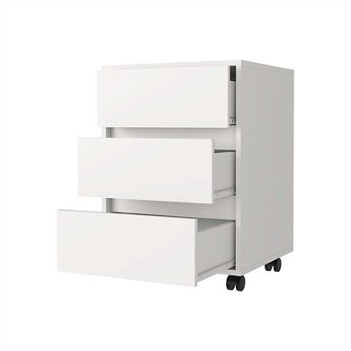 25.98"H Three Drawers Filing Cabinet - Roller Blade Glide, 4 Swivel Wheels with 2 Locking