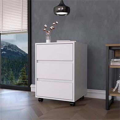 25.98"H Three Drawers Filing Cabinet - Roller Blade Glide, 4 Swivel Wheels with 2 Locking