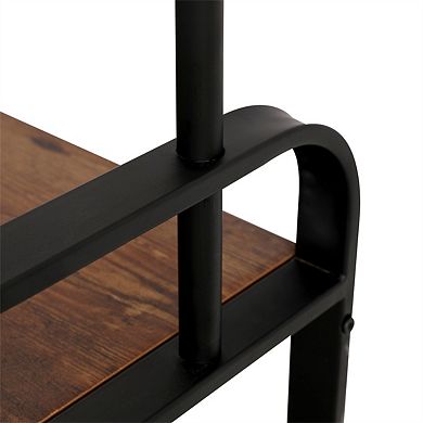 72.8"L Coat Rack Hall Tree - 4-in-1 Entryway Bench with Shoe Storage, 9 Removable Hooks, Hanging Rod