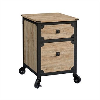 File Pedestal - Beige/Natural, 2 Drawers, Rolling Casters, Metal Frame, Office Storage,Easy Assembly