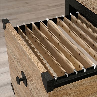 File Pedestal - Beige/Natural, 2 Drawers, Rolling Casters, Metal Frame, Office Storage,Easy Assembly