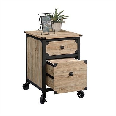 File Pedestal - Beige/Natural, 2 Drawers, Rolling Casters, Metal Frame, Office Storage,Easy Assembly
