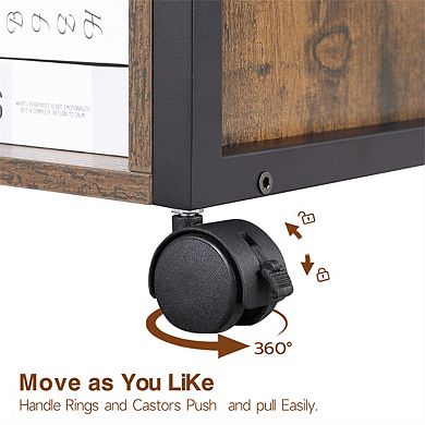 File Cabinet-Filing Cabinets with Socket & USB Charging Port,Printer Stand with Storage for A4 Size