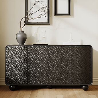 59" Sideboard Buffet Cabinet with Storage - TV Console, Curved Profile Design, Large Console Table