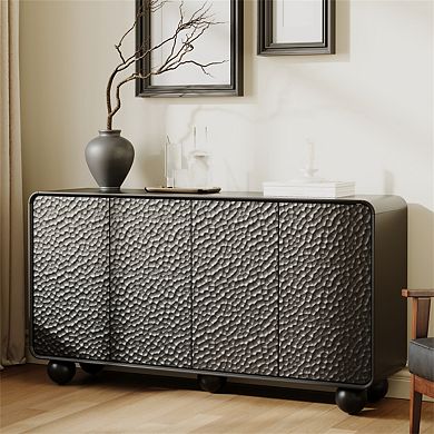 59" Sideboard Buffet Cabinet with Storage - TV Console, Curved Profile Design, Large Console Table