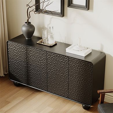 59" Sideboard Buffet Cabinet with Storage - TV Console, Curved Profile Design, Large Console Table