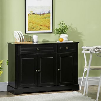 Sideboard Buffet Cabinet - Kitchen Cabinet with 2 Drawers and Adjustable Shelves, Coffee Bar Cabinet