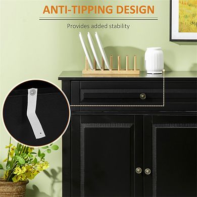 Sideboard Buffet Cabinet - Kitchen Cabinet with 2 Drawers and Adjustable Shelves, Coffee Bar Cabinet