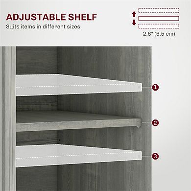 Sideboard with Wood Countertop - Kitchen Storage Cabinet with 3 Drawers, Doors and Adjustable Shelf