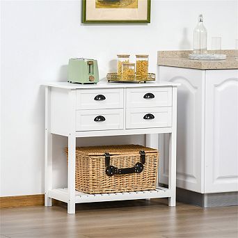 Sideboard Buffet - Coffee Bar Cabinet,Kitchen Cabinet with 4 Drawers and Slatted Bottom Shelf