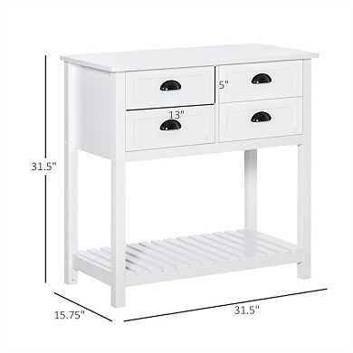 Sideboard Buffet - Coffee Bar Cabinet,Kitchen Cabinet with 4 Drawers and Slatted Bottom Shelf