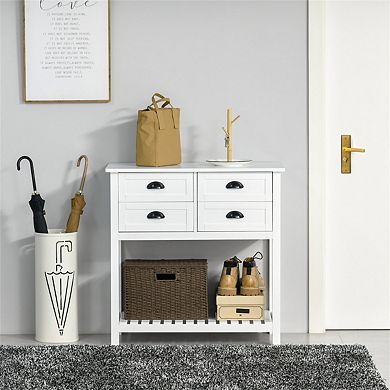 Sideboard Buffet - Coffee Bar Cabinet,Kitchen Cabinet with 4 Drawers and Slatted Bottom Shelf