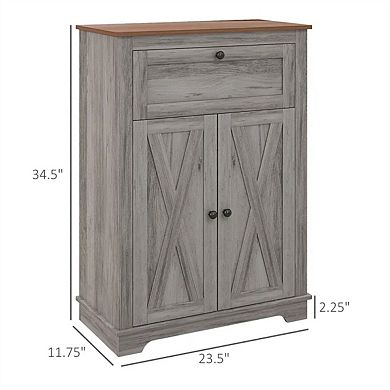 34.5"H Sideboard - Storage Cabinet with Large Tabletop, Drawer and 2-Tier Doored, Adjustable Shelf