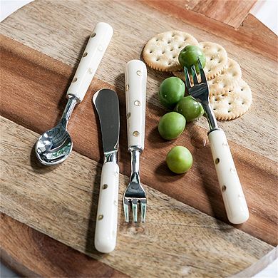 5-Piece Cutlery Set - Flatware with Resin Handles, Teaspoon Soup Spoon Salad Fork Dinner Fork Knife