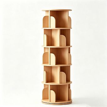 5 tier Rotating Bookshelf - 360° Display Round Spinning Bookshelf, Storage Tower, Home Office
