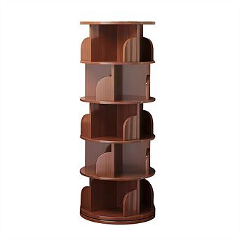 5 tier Rotating Bookshelf - 360° Display Round Spinning Bookshelf, Storage Tower, Home Office