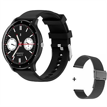 1.28" TFT HD Smart Watch with Bluetooth Calling - Blood Pressure, Heart Rate, Silicone + Steel Band