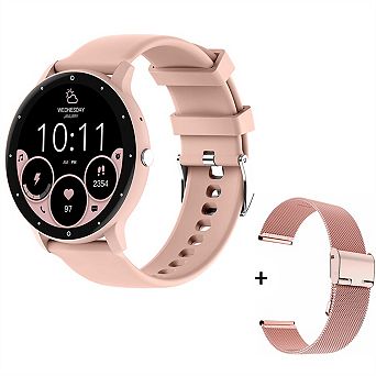1.28" TFT HD Smart Watch with Bluetooth Calling - Blood Pressure, Heart Rate, Silicone + Steel Band