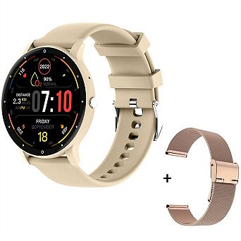 1.28" TFT HD Smart Watch with Bluetooth Calling - Blood Pressure, Heart Rate, Silicone + Steel Band