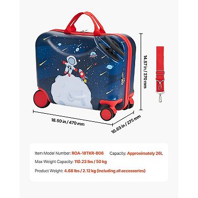 Ride-on Luggage 18-in. Carry-On Scooter Suitcase