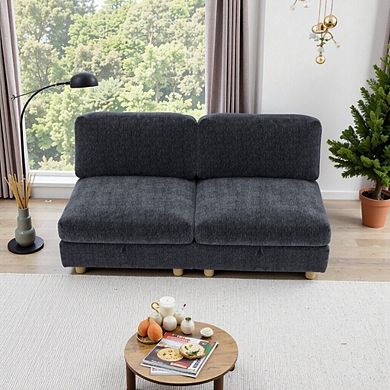 Modular Sectional Sofa With Storage, Flexible Design, Spring Support, Removable Covers